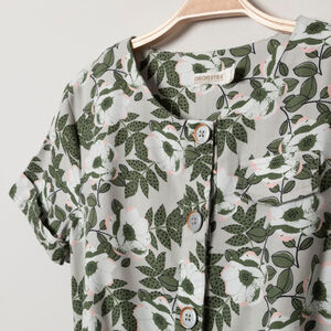 Robe manches courtes à imprimé floral et ceinture amovible 