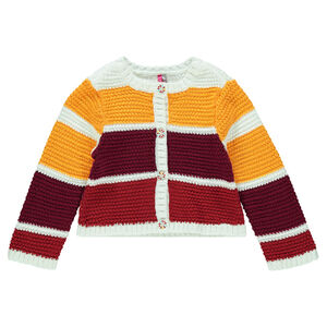 Gilet rayé en point fantaisie  