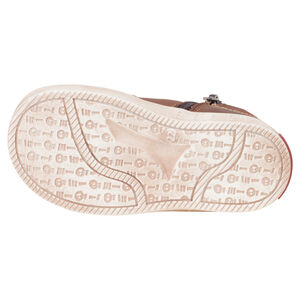 Bottillons en cuir bi-matière à zip et lacets 