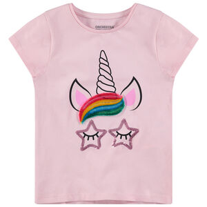 Κοντομάνικη ζέρσεϊ μπλούζα με διακοσμητικό ανάγλυφο μοτίβο 