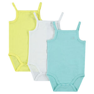 Σετ 3 μονόχρωμα κορμάκια με λεπτές τιράντες  