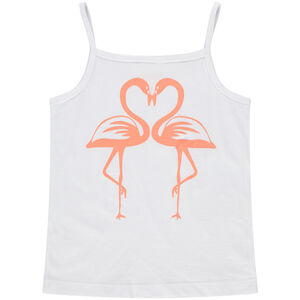 Αμάνικο μπλουζάκι από οργανικό βαμβάκι με τύπωμα  φλαμίνγκο ρόζ 
