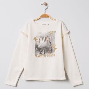 Sweat molleton gratté avec print à paillettes 