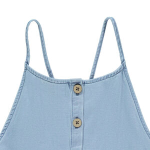 Salopette longue à poches et fines bretelles 