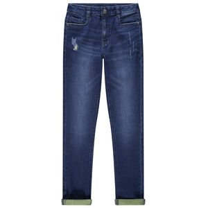 Τζιν με used όψη και επένδυση σε αντίθεση 