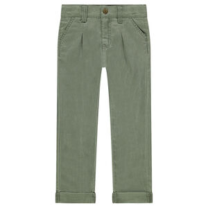 Βαμβακερό υφασμάτινο παντελόνι με πιέτες 