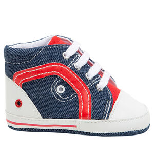 Υφασμάτινα μαλακά αθλητικά σε τζιν ύφανση με φάσες που κάνουν αντίθεση 