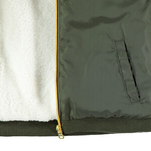 Παιδικά - Χακί τζάκετ τύπου bomber με επένδυση από sherpa και σήματα ©Smiley  