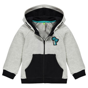 Gilet en molleton ottoman avec crête cousue sur la capuche 