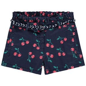 Σόρτς σε  twill εμπριμέ με ζώνη πλεκτή  