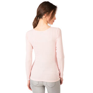 Μακρυμάνικη μελανζέ ριμπ μπλούζα εγκυμοσύνης 