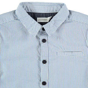 Πουκάμισο κοντομάνικο με λεπτές κάθετες ρίγες  