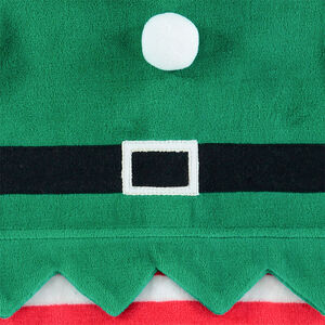 Φορμάκι ύπνου βελουτέ με ξωτικό σε χριστουγεννιάτικο πνεύμα, με ριγέ σκουφάκι 