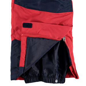 Τρίχρωμη ολόσωμη φόρμα του σκι με επένδυση μικροφλίς και φερμουάρ στις τσέπες 