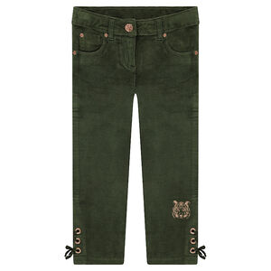 Παντελόνι βελουτέ με δέσιμο με κορδόνια χαμηλά στα μπατζάκια 