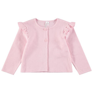 Πλεκτή ζακέτα με βολάν στους ώμους 