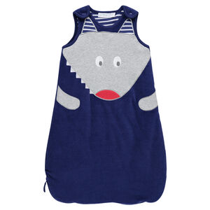 Αμάνικος υπνόσακος από βελούδο και ζέρσεϊ με σχέδιο λύκο 