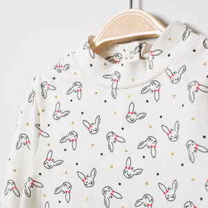 Sous-pull col cheminée à lapins imprimés all-over 