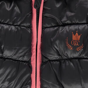 Καπιτονέ μπουφάν με κουκούλα από φλις επένδυση 