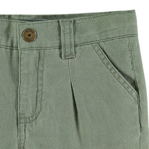 Βαμβακερό υφασμάτινο παντελόνι με πιέτες 