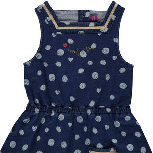 Πουά φόρεμα από φανέλα με ελαστική μέση 