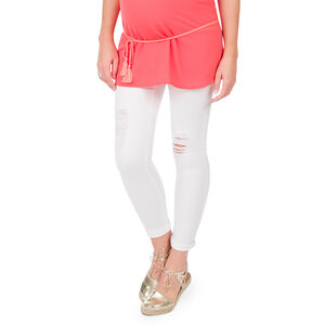 Slim τζιν εγκυμοσύνης 7/8 με φθαρμένη όψη 