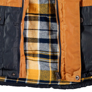 Δίχρωμο παρκά με επένδυση από φανέλα και τσέπες  