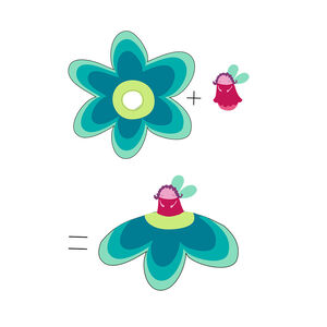 Peluche amovible en jersey et velours fée + fleur 