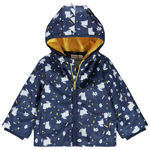 Εμπριμέ παρκά με κουκούλα και μοτίβο δεινόσαυρους 