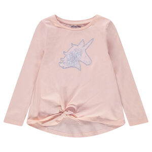 Μακρυμάνικη μπλούζα με μονόκερο και ασημί πούλιες 