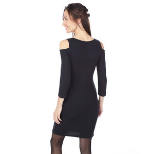 Φόρεμα εγκυμοσύνης μονόχρωμο με άνοιγμα στους ώμους 