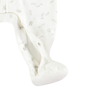 Dors-bien en velours zippé à plumes imprimées 