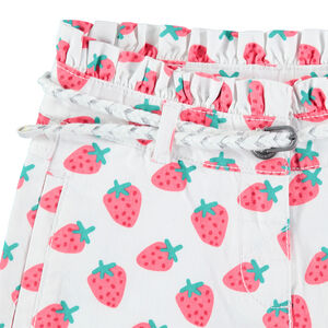 Σόρτς σε  twill εμπριμέ με ζώνη πλεκτή  