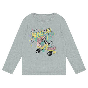 Μακρυμάνικη μπλούζα από ζέρσεϊ με τυπωμένο πατίνι 