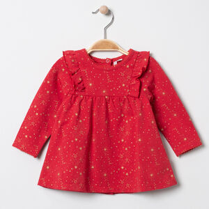 Tunique manches longues à étoiles dorées all-over 