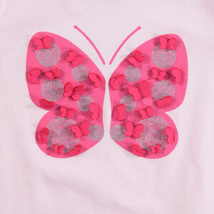 Κοντομάνικη μπλούζα με διακοσμητική στάμπα και ανάγλυφες λεπτομέρειες 