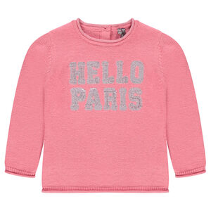 Πλεκτό με φράση με πούλιες 