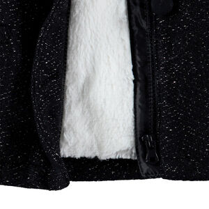 Manteau à capuche en drap de laine doublé sherpa 