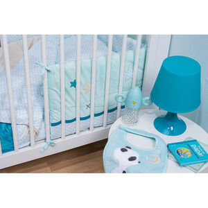 Πάντα κούνιας από ποπλίνα και βελούδο με κεντητά αστέρια 