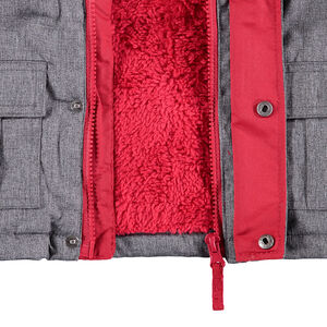 Δίχρωμο παρκά με επένδυση φλις και κουκούλα 