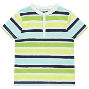 T-shirt manches courtes en coton bio à rayures all-over 