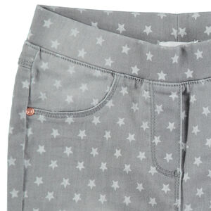 Παιδικά - Τζιν παντελονοκολάν με used όψη και μοτίβο αστέρια 