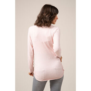 Λεπτό πλεκτό εγκυμοσύνης σε απαλό ροζ χρώμα  