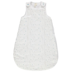 Αμάνικος υπνόσακος με εμπριμέ μοτίβο και μπλε λεπτομέρειες 