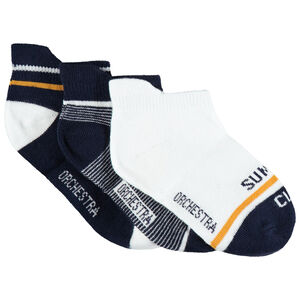 Lot de 3 paires de chaussettes courtes à rayures jacquard 