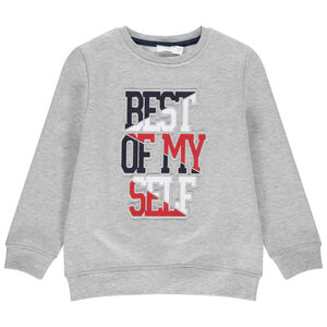 Φούτερ από φανέλα με φράση μπροστά σε κολεγιακό στυλ 