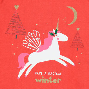 Μπλουζάκι με γιακά ψηλό από βαμβακερό print χριστουγεννιάτικο στυλ 