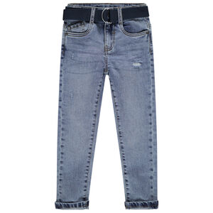 Jean effet used με γραμμή slim και αφαιρούμενη ζώνη  