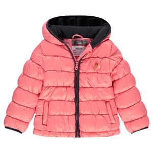 Καπιτονέ μπουφάν με κουκούλα από φλις επένδυση 