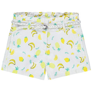 Σόρτς σε  twill εμπριμέ με ζώνη πλεκτή  